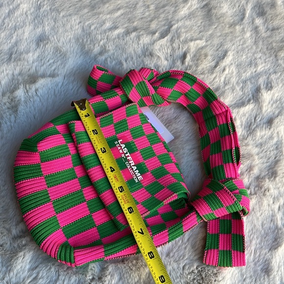 Lastframe Ichimatsu Obi bag in neon pink/green - Picture 7 of 7